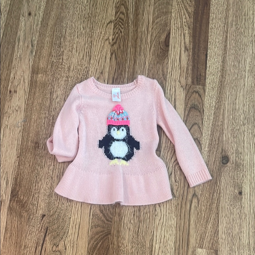 Pink Penguin Kids Sweater